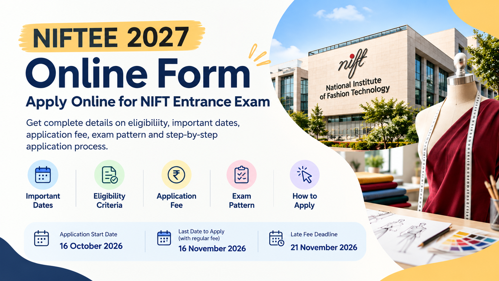 NIFTEE 2027 Online Form: Apply Online for NIFT Entrance Exam