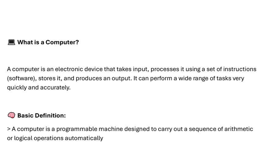 What is Computer, basics etc